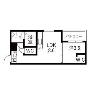 MOVE中村公園PREMIO(1LDK/2階)の間取り写真