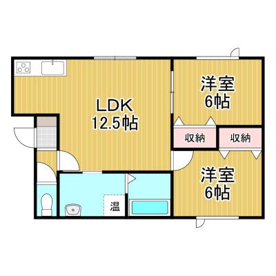 クローバーハウスNO24(2LDK/2階)の間取り写真