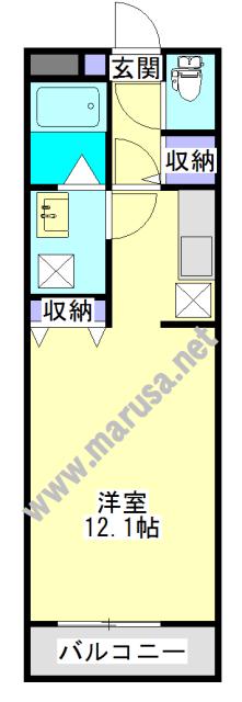 イーストリッツ(ワンルーム/1階)の間取り写真