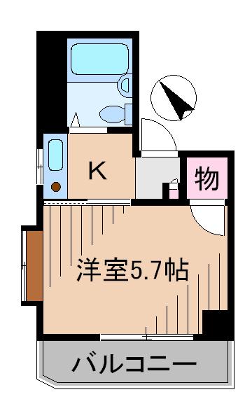 ドミール日吉(1K/4階)の間取り写真