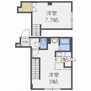 LEGANNEX N19(1LDK/2階)の間取り写真