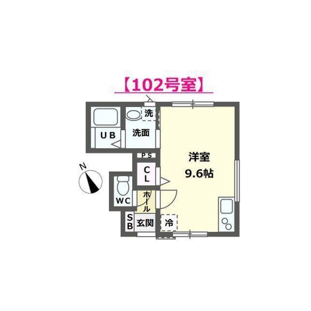EVON(ワンルーム/1階)の間取り写真