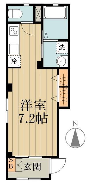 グローリッチ(ワンルーム/1階)の間取り写真