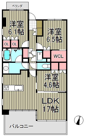 ESPACE NATUREL KAMAKURA(3LDK/6階)の間取り写真
