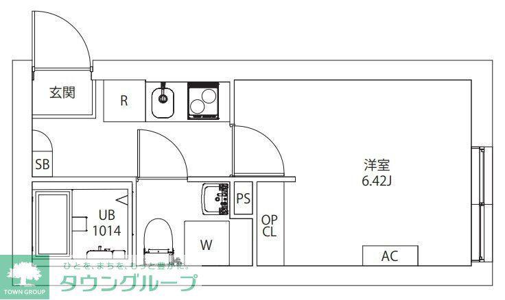 AXIA M-CITY武蔵小山(1K/1階)の間取り写真