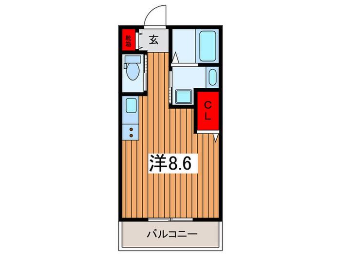グランビューノ浦和(ワンルーム/2階)の間取り写真