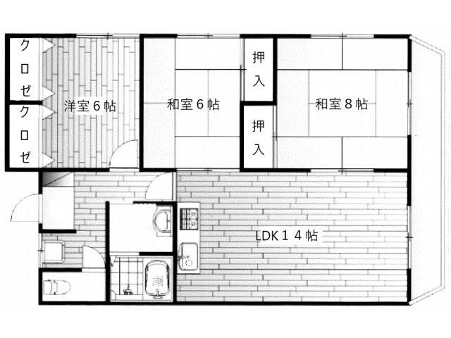 ベルガ徳力新町(3LDK/1階)の間取り写真