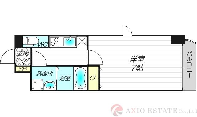 アリビオ江坂垂水町(1K/3階)の間取り写真