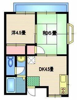 ハウスいわつき(2DK/1階)の間取り写真
