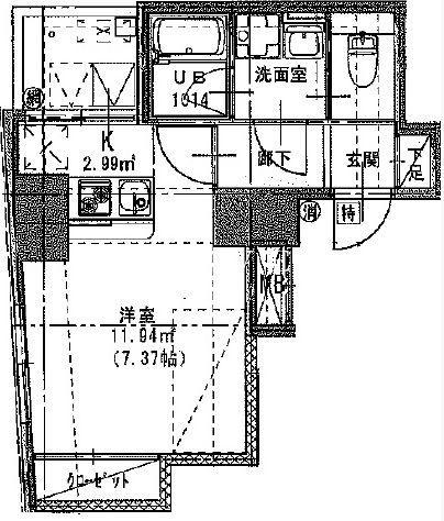 S-RESIDENCE日本橋浜町(ワンルーム/2階)の間取り写真