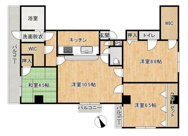 アーティックK(3SLDK/4階)の間取り写真