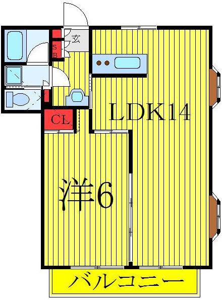 マインドハイム恭和(1LDK/2階)の間取り写真