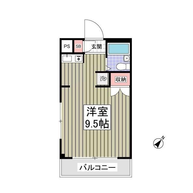 フラッツマグノリア(ワンルーム/2階)の間取り写真