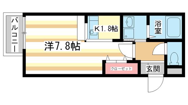阪奈コーポ(1K/1階)の間取り写真