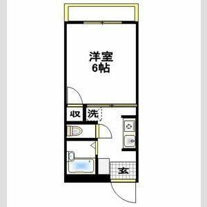 カーサリフレスカ戸塚(1K/1階)の間取り写真