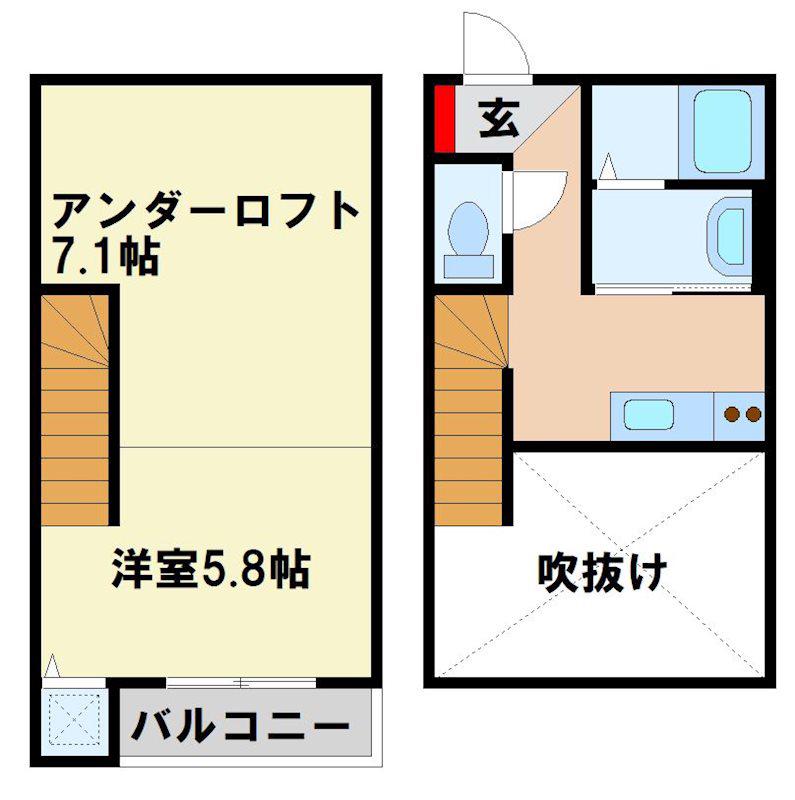 プティットメゾン(1K/2階)の間取り写真