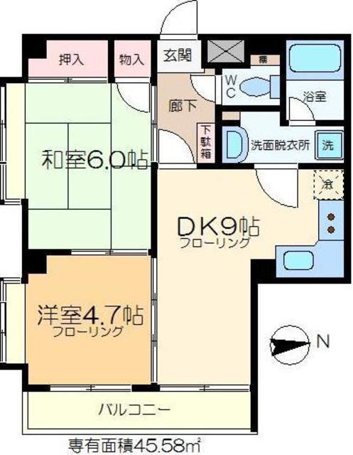ダイリンビル(2DK/5階)の間取り写真