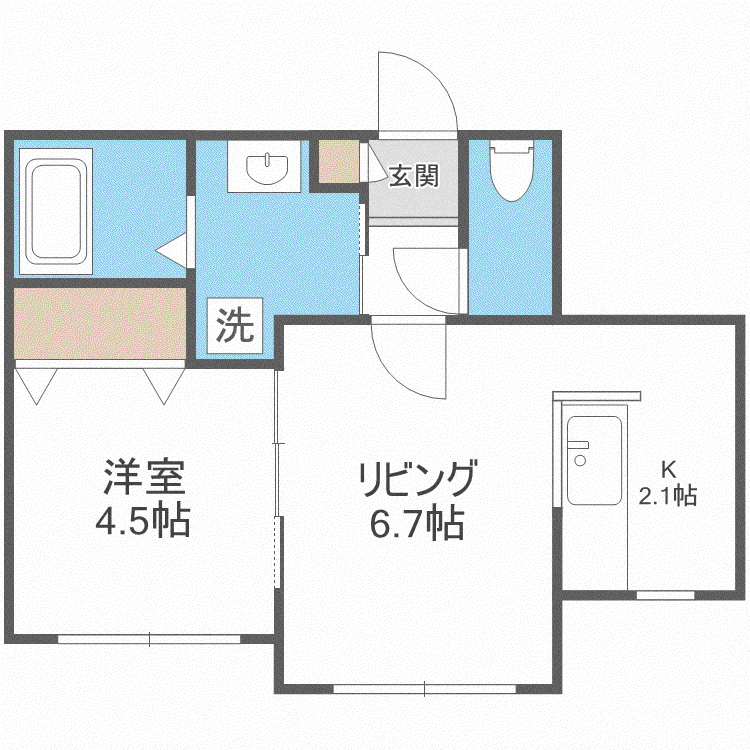 ユーフォリア北円山(1LDK/2階)の間取り写真