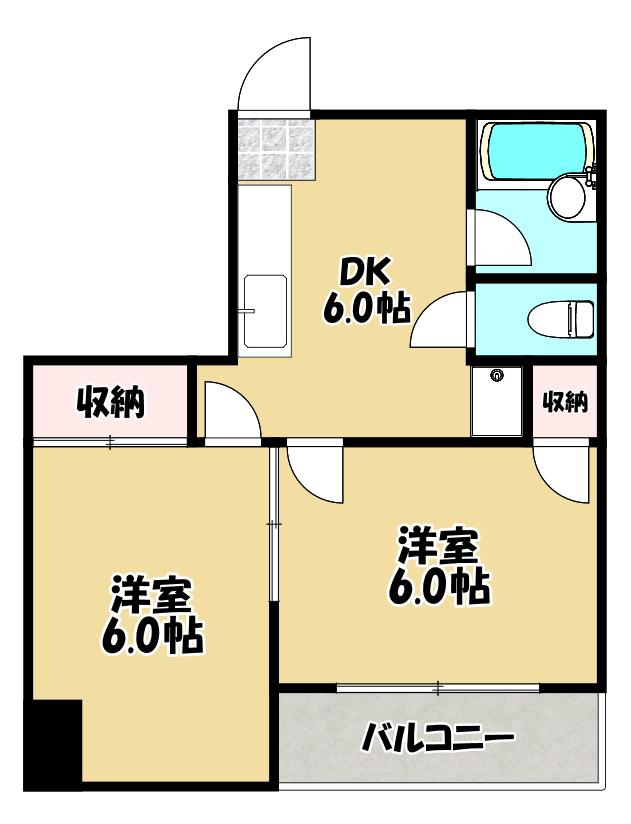 ラパンジール日本橋(2DK/11階)の間取り写真