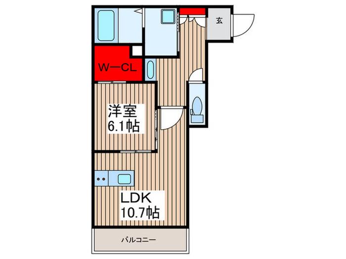 パティオ北浦和(1LDK/1階)の間取り写真