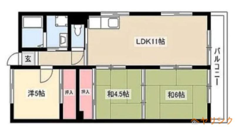 マンション長谷川(3LDK/7階)の間取り写真