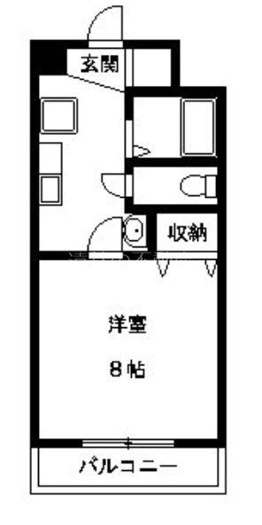 上島第一ビル(1K/4階)の間取り写真