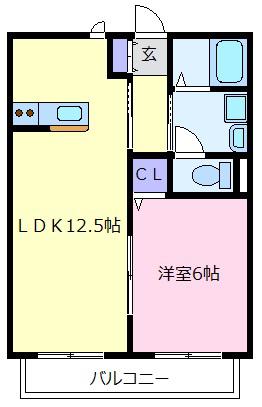 ハイム ガドーレ(1LDK/1階)の間取り写真