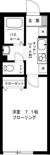 クローバー(1K/2階)の間取り写真