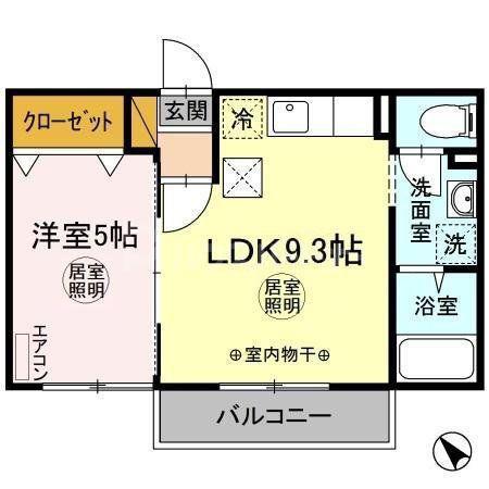 サニーコート8(1LDK/2階)の間取り写真