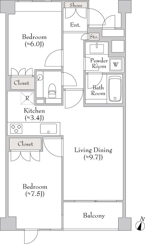 DASH LIVING AOYAMA(2LDK/5階)の間取り写真