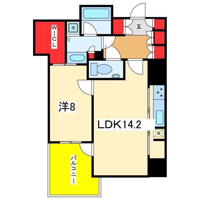 グランドメゾン西堀通タワー(1LDK/9階)の間取り写真
