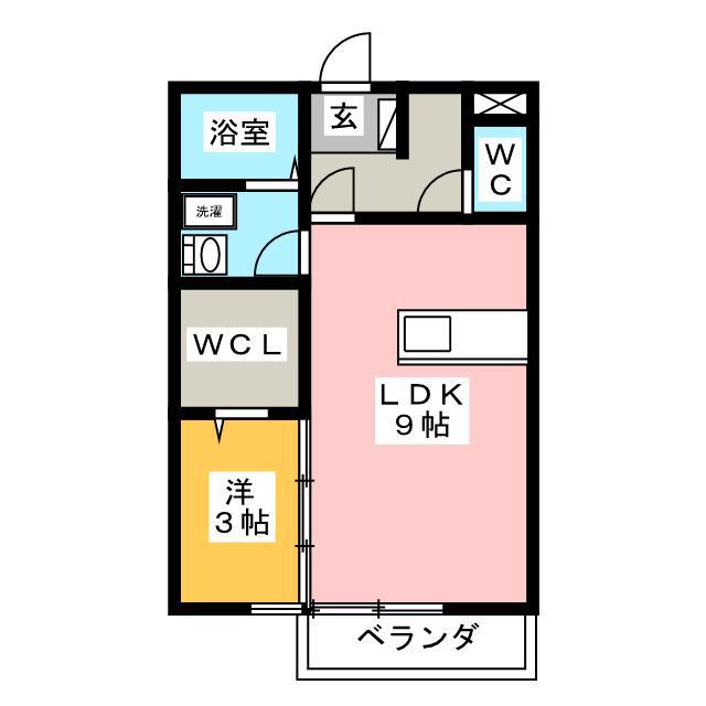 リビングタウンいせJ(1LDK/1階)の間取り写真