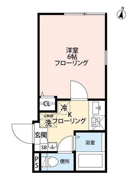 グランクオール大和町(1K/4階)の間取り写真