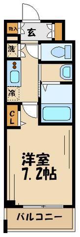 メイリリー経堂(1K/2階)の間取り写真