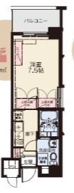 NO.81 AMARIGE(1K/7階)の間取り写真