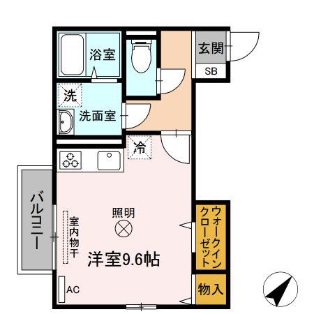 ユースレジデンス(ワンルーム/2階)の間取り写真