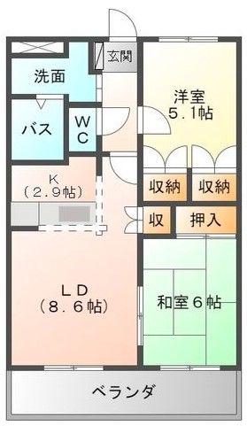 エスポア232(2LDK/2階)の間取り写真