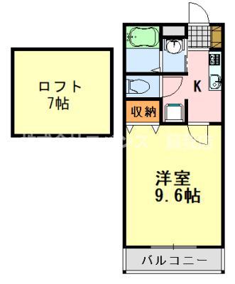 サイプレス(1K/3階)の間取り写真