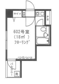 ハーベストハウス円山(1K/6階)の間取り写真