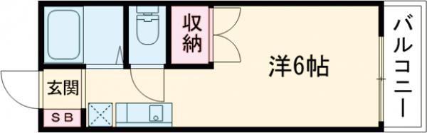 エクシブ津市場(1K/2階)の間取り写真