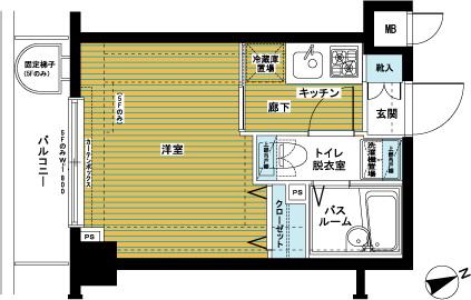 フェニックス新橋(1K/3階)の間取り写真
