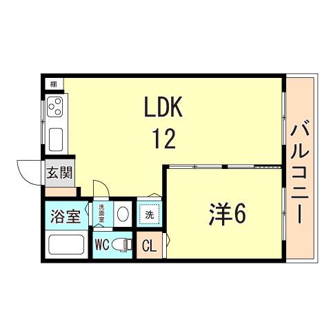 田中マンション(1LDK/4階)の間取り写真