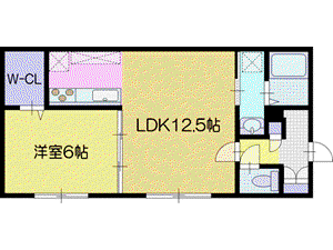 HYGGE緑町(1LDK/2階)の間取り写真
