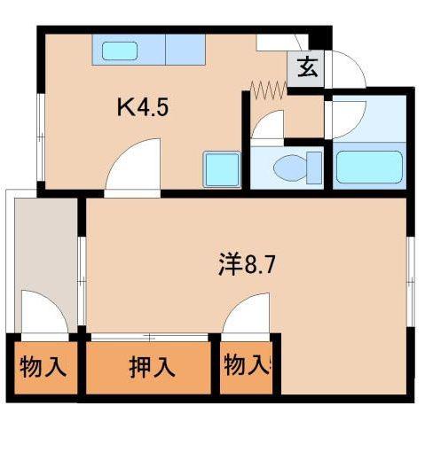 エイトはいむ(1K/2階)の間取り写真