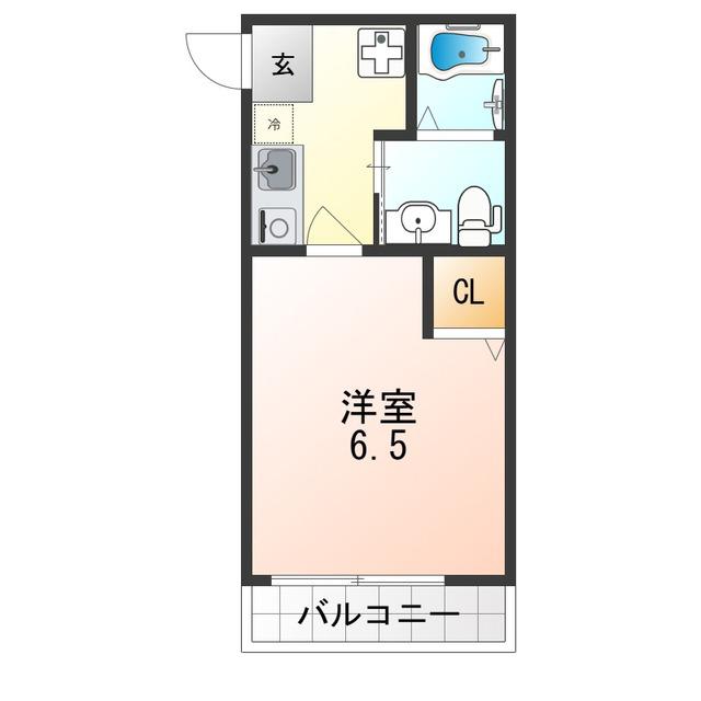 アパートメント二条城(1K/3階)の間取り写真