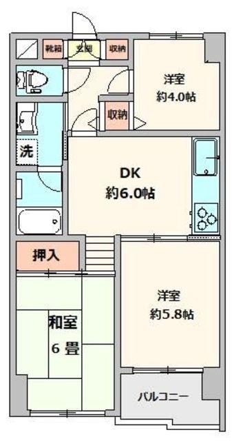 マンション 練馬区谷原6丁目(3DK/2階)の間取り写真