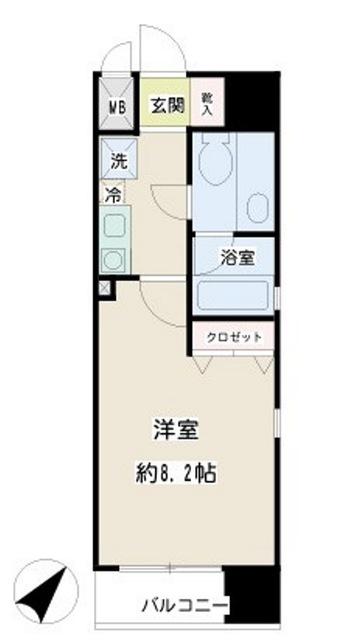コニファー新子安(1K/8階)の間取り写真