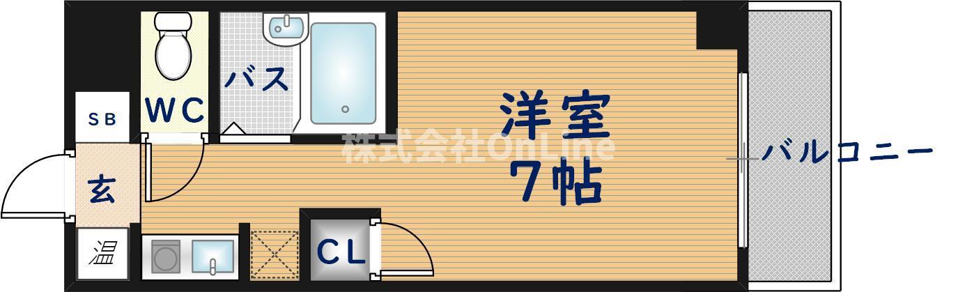 INOVE菱屋西(1K/3階)の間取り写真