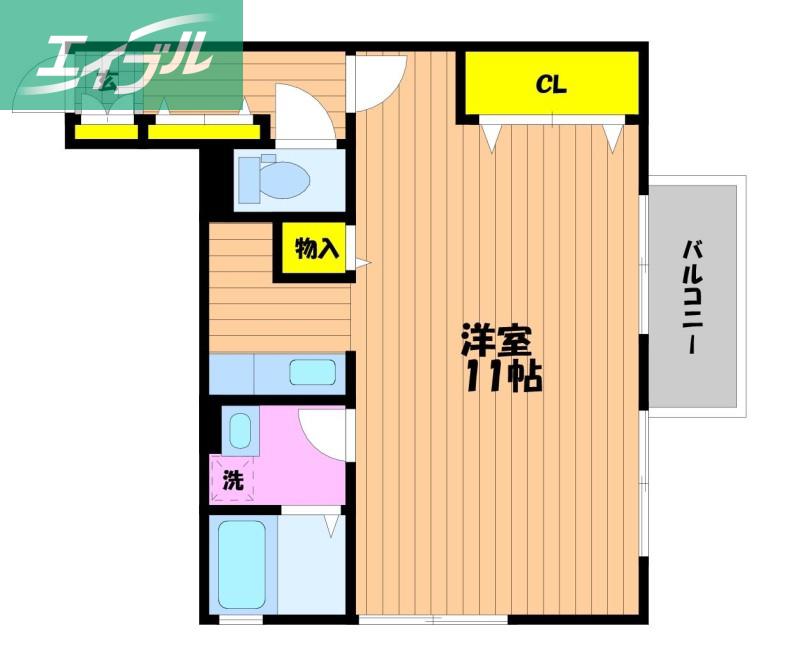 フェイバリットフラットB (ワンルーム/2階)の間取り写真