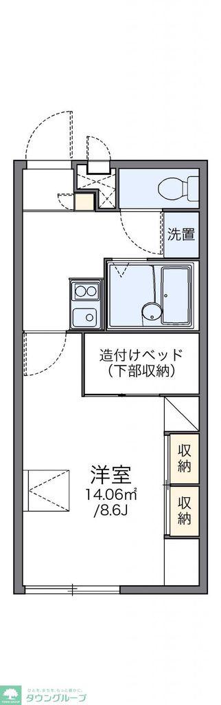 レオパレスエタール(1K/1階)の間取り写真